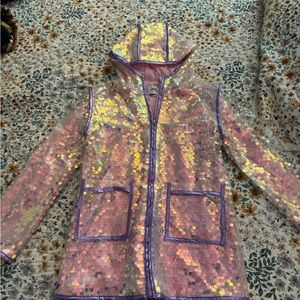 Lola and the Boy girls size 8 sequin rain jacket